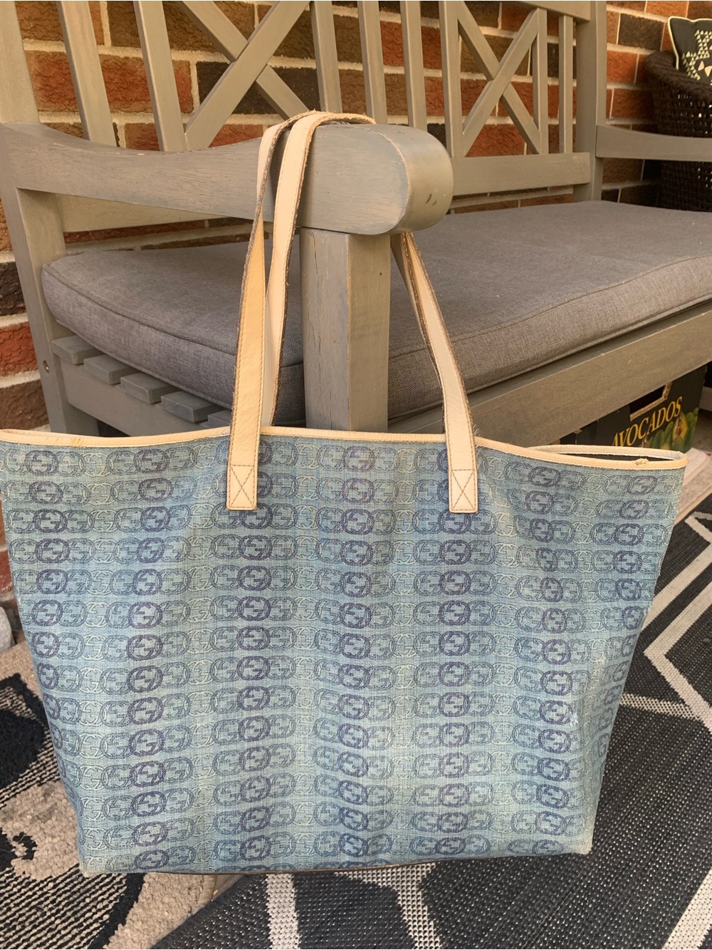 Gucci Denim Interlocking GG Tote Bag